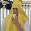Guerilla Scientist Mark Rosin is a banana. And he likes bananas. Taken for Guerilla Science, July 17 2009.