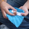 Guerilla marketing with Guerilla Science - sweets swaddled inside silken sacs with sweet science facts. Taken for Guerilla Science, July 17 2009.