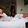 Ruby plays mum My cousin Ella (3) has woken up early with lots of energy. Mary, my aunt, is just not yet ready to get up - so Ruby assumes the position of Mother and tends to Ella so her mother can rest. June 6 2003.