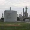 "We care about the environment," emblazoned on a holding tank full of petrochemical products near Sarnia, Ontario. Published in The Ecologist, December 1 2006.